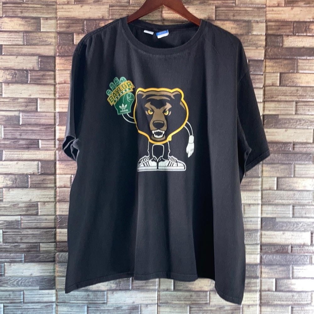 Vintage Baylor Bear Graphic Black Adidas T-Shirt 2XL